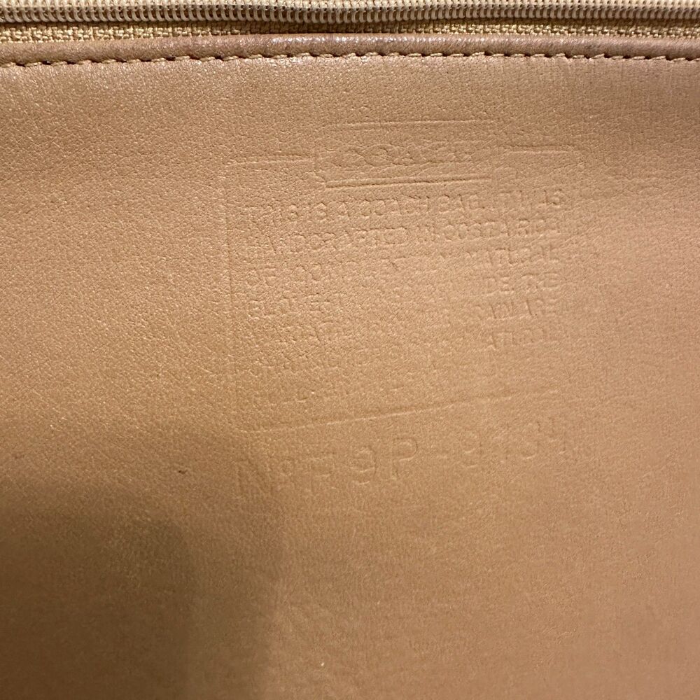 Vintage Coach Slim Saddle Flap Bag Tan Leather Crossbody Full Grain Leather - Picture 7 of 8